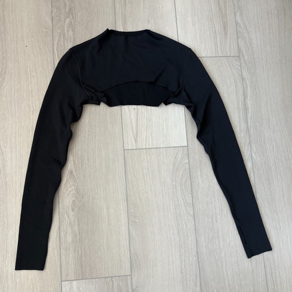 Nike Zenvy Women's Dri-FIT Long-Sleeve Shrug Top Black Small - Picture 1 of 5